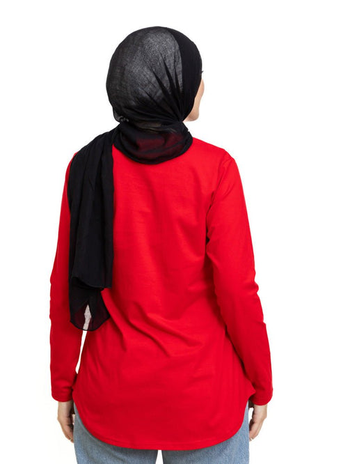 Racing Red Printed Long - Sleeve Design 13 - Khotwh